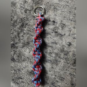 Paracord Keychain Red White‎ Blue